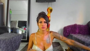 lusty Tanned Tattooed tgirl