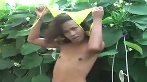 delicious Ladytwink cumming outdoors