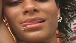 ebony transsexual In Red stockings Fondles shlong