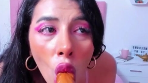 slim Trans playgirl In pretty underware Strokes Her big knob On web camera