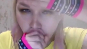 Blond shelady Deepthroats Her fake penis And plows Her arse