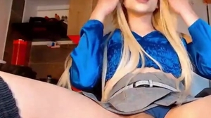 marvelous blonde Trans cutie Tugs Her biggest ramrod On cam
