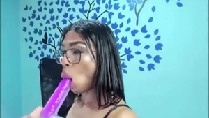 large Plastic  10-Pounder In Her anal