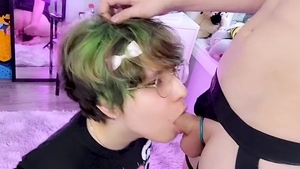 concupiscent Femboy Sucks A Flacid Piece Of penis