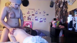 breasty Blond ladyboy nailing A Nerdy lad