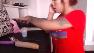 lusty enormous Tattooed lady-man fucking Her anus