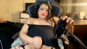 fat Crossdresser Covers Herself With semen To Cap Off Her Camshow