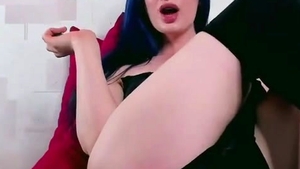 black nylons Russian ladyboy With adorable wazoo And Natural meatballs Strokes Her penis