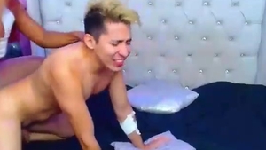 Purple Haired ladyman plows Her twink On webcam