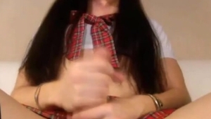 marvelous teen ladyboy Masturbates Her massive penis