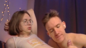 slutty And Sensual cock sucking Of guy To A ladyboy