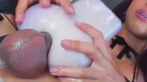 Purple Hair latina tranny cutie With gigantic Balls Masturbates On cam