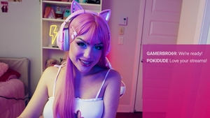 Trans Angels: Trans Babe Flashes She-Cock Live