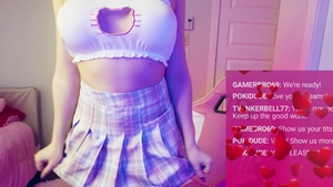 Trans Angels: Trans Babe Flashes She-Cock Live
