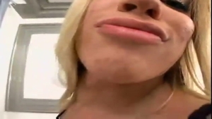 busty blonde sheboy receives throbbing black dong