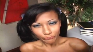 Petite shemale Shared between bangers