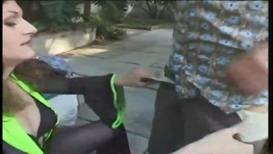 ladyman banging outdoors