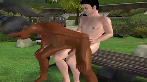 Foxy 3D ebony shelady receiveting pokeed Hard In The Park By Jj1zzny
