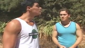 blonde Ramms With Two twinks outdoors