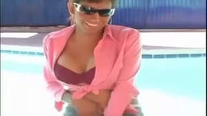 busty tranny Gives A Titjob And receives anal pounding