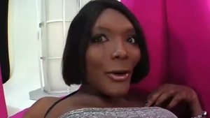 busty ebony jerk offs Off her thick Prick