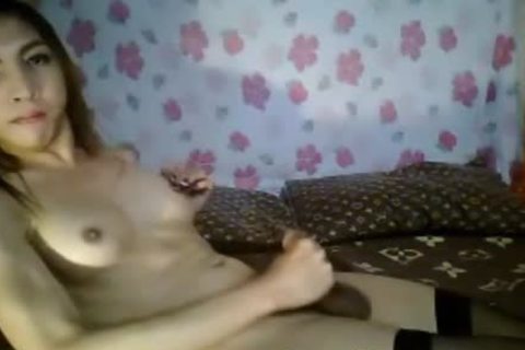 charming asian tranny Masturbating And spoogeming