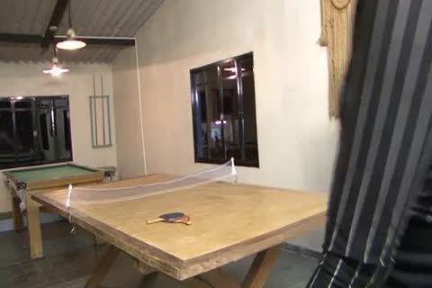 hoety shemale fuck On The Pool Table