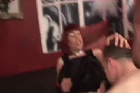 attractive Crossdresser And shemale bunch gangbang With large schlongs And plenty of sperm