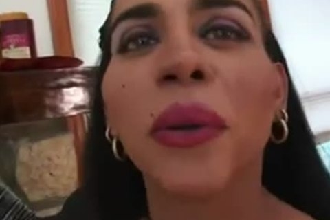 sexy concupiscent tranny Jerking Her monstrous ramrod