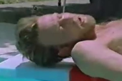 Vintage Poolside threesome With A TS